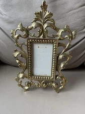 Vintage Virginia Metalcrafters 12-8 Acanthus Ornate Brass Picture Frame Regency