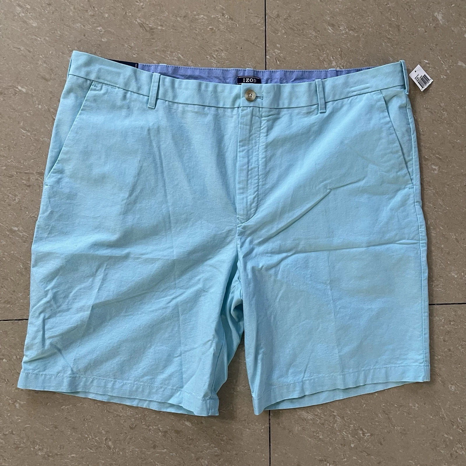 NWT IZOD Shorts Mens 42 SportFlex Breeze Oxford Wicking Quick Dry Turquoise
