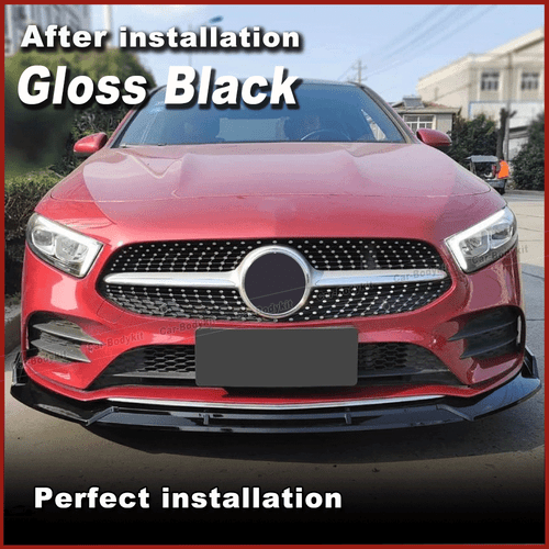 Gloss Black Frontlippe Frontspoiler Splitters für Mercedes W177 A220 A250 19-22 - Picture 2 of 13