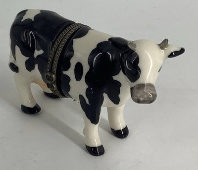 DIRECT CONNECTION, INDUSTRY CA. COW  TRINKET BOX WITH 1 Milk Can Inside CHINA