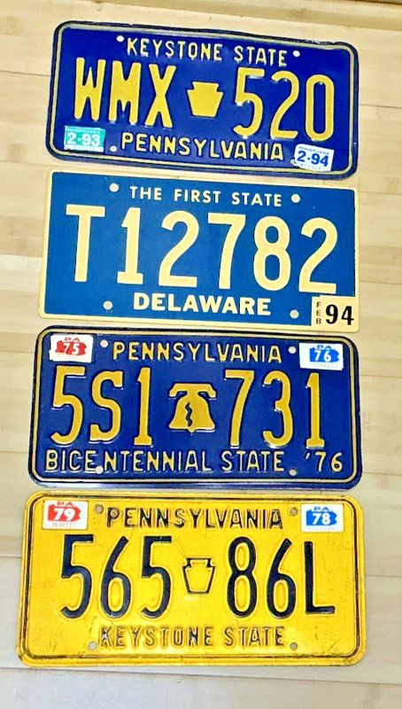 4 Collectable Vehicle Lic. Plates T12782, 565-86L, WMX-520, 5S1-731
