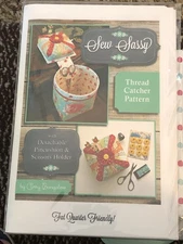 SEW SASSY THREAD CATCHER, DETACHABLE PINCUSHION, SCISSORS HOLDER