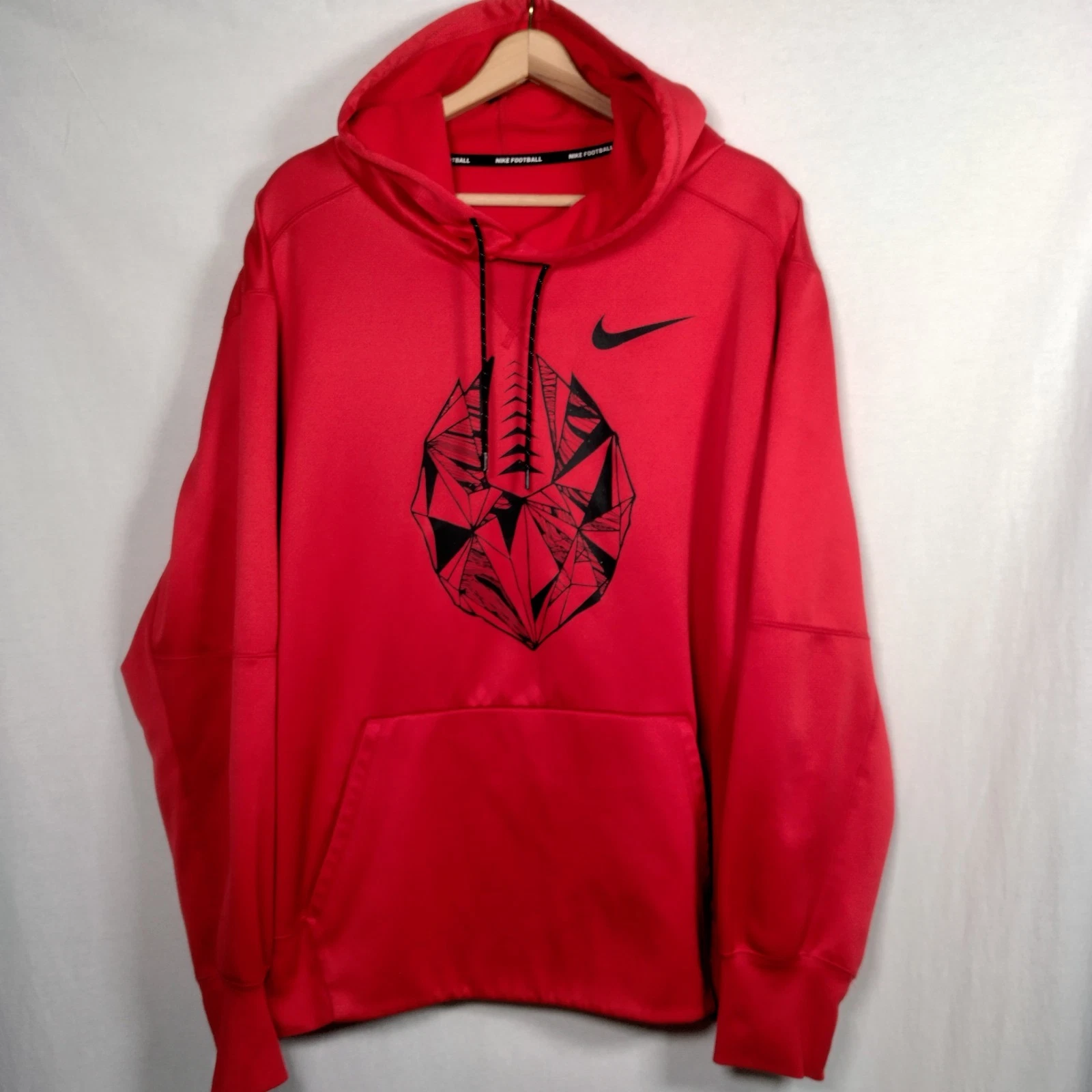 COACH Felpa Nike Calcio con Cappuccio Uomo XL Rossa Felpa con Cappuccio Sport Atletica Allenamento LEGGI