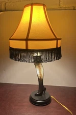 Vtg 20" Tall "A Christmas Story" Leg Lamp Dual Lighting Nightlight Fringe Shade