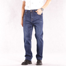 Plus size Jeans Mens Straight Leg Denim Pants Casual Stretch Classic Trousers 56