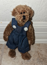 Wee Willie Brown TY  Bear 1993 Rare with Blue Overalls and Baseball Buttons 8" 