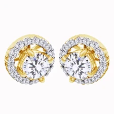 1/4ct Simulated Diamond Removable Jackets For Stud Earrings in 14K Gold Plated
