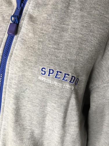 Speedo Windbreaker Full Zip Reversible Jersey Jacket w/ Hoodie Mens XL Blue Gray - Picture 6 of 13