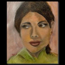 Original oil painting woman portrait  8" x 10" by Monica Fallini