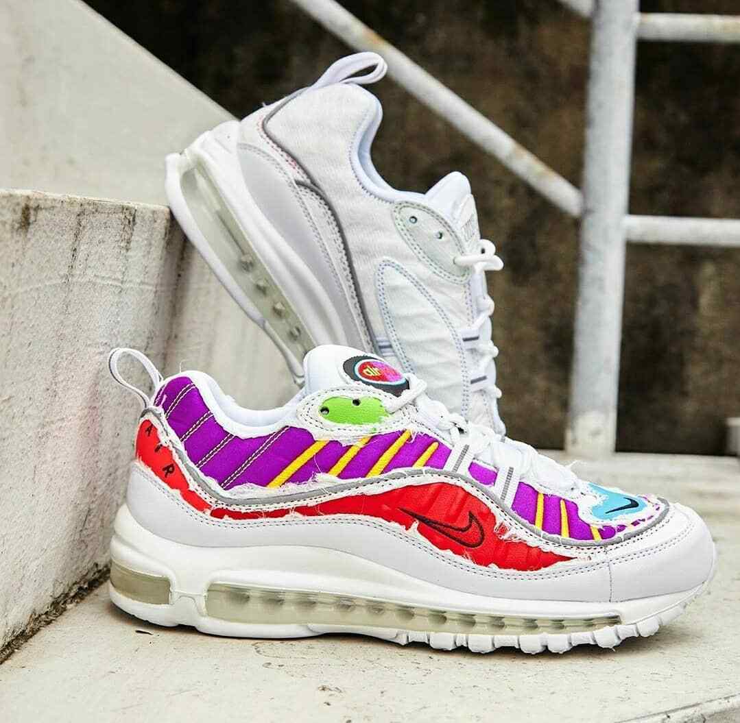 Nike Air Max 98 LX Tear Away Multicolor White CJ0634 101 WMNS 11 MENS 9.5  95 97