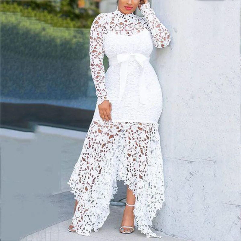 Long sleeve bandage midi dress top