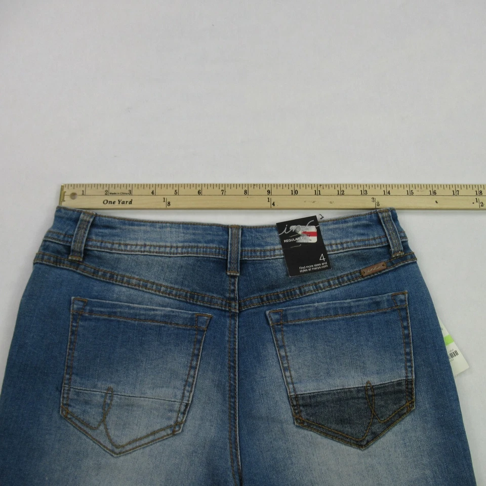 Pantalones Cortos INC Para Mujer 4 Azul Denim Informal Ligero Senderismo Bolsillos Ajuste Regular Foto 3 de 4