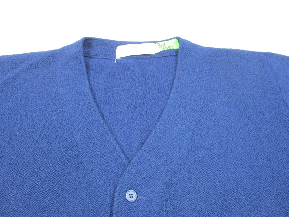 VINTAGE Peruvian Connection Cardigan Sweater Men Large Alpaca Blue Grandpa Peru - Image 3 of 4