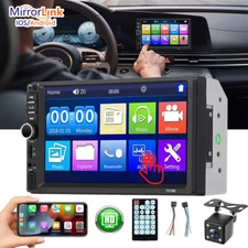 Double 2 Din Car Stereo Radio 7" Touch Screen Bluetooth Audio + Backup Camera