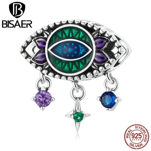 Lucky Eye Hamsa Hand Charm CZ S925 Sterling Silver Beads fit Bracelet & Necklace - Picture 37 of 54