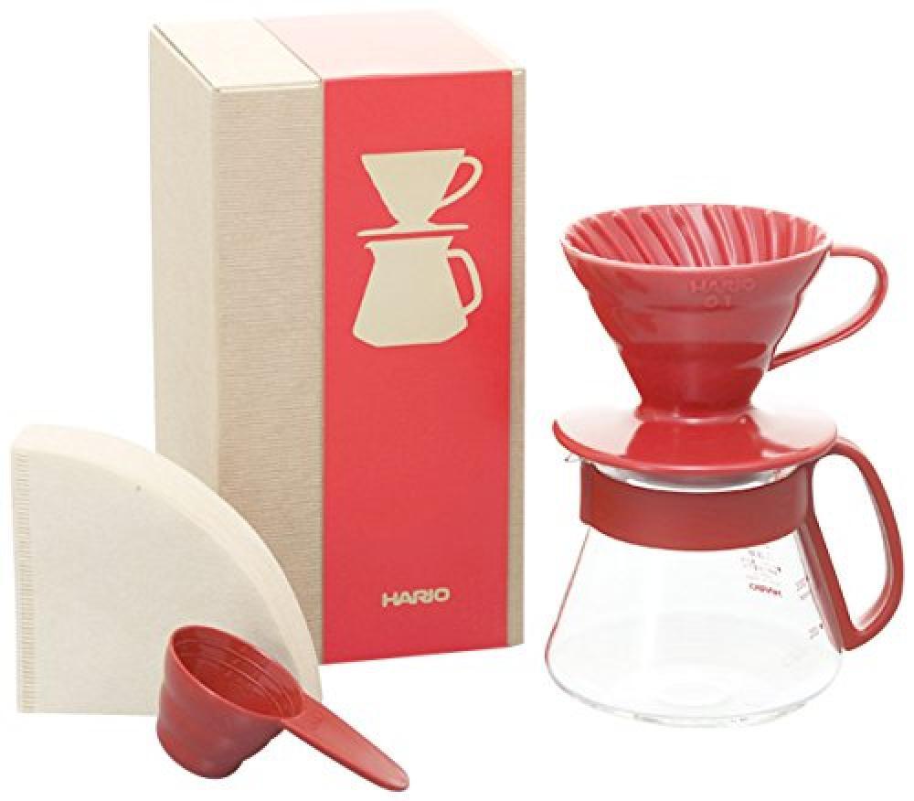 Hario V60 Color Coffee Dripper And Pot, Red - NUOVO
