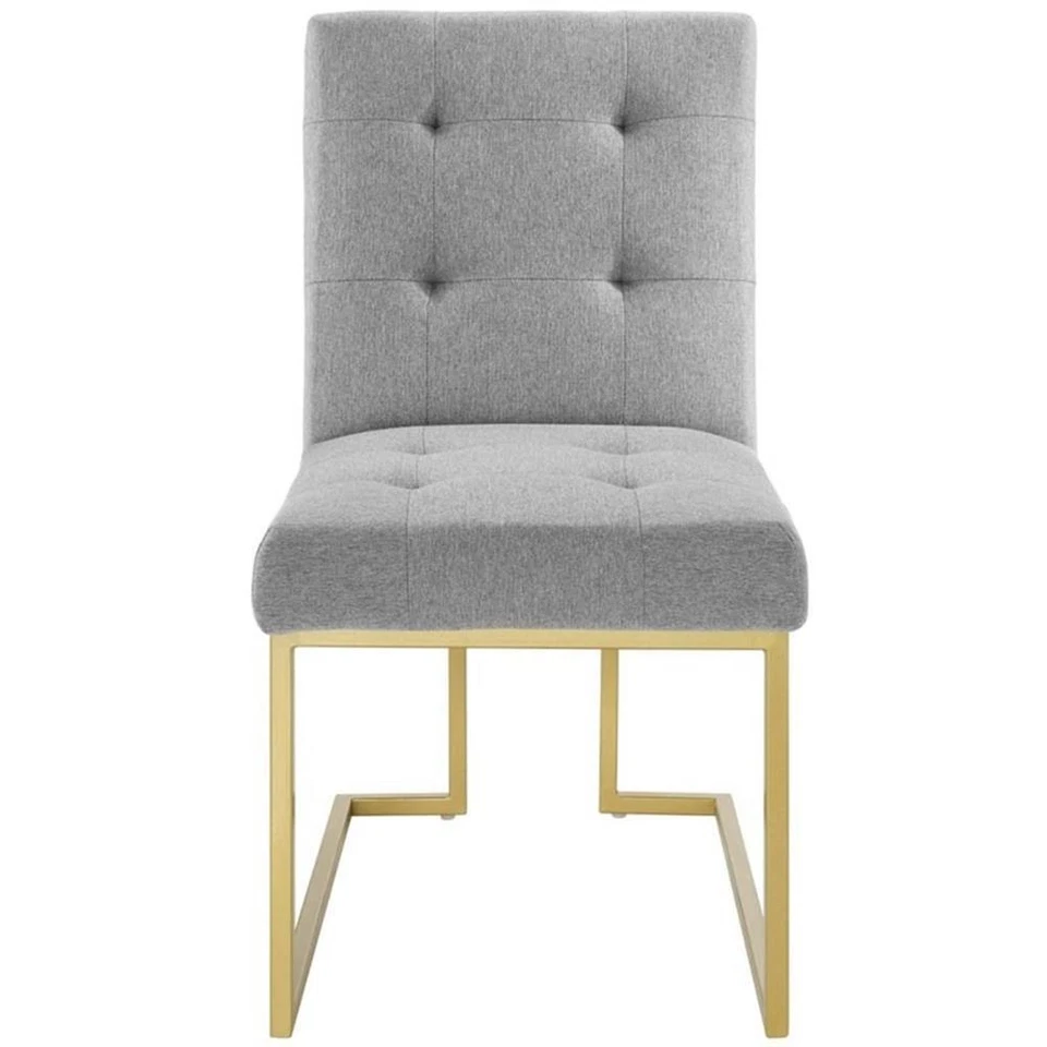 Modway Privy 18.5" Stainless Steel Polyester Dining Accent Chair in Gold/Gray - Image 3 of 4