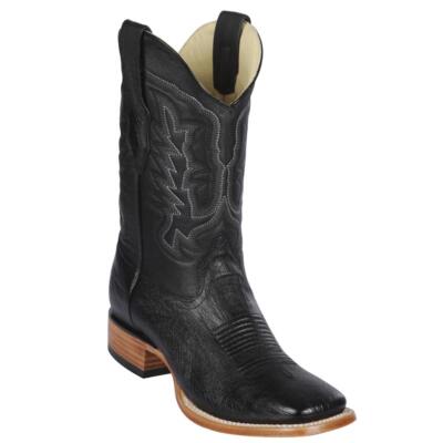 Los Altos Men's Genuine Smooth Ostrich Western Boot 11'' Shaft Wide Square Toe EE