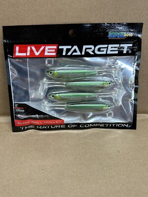 Live Target Swimbait Mullet Slow-Roll Paddle Tail 4 Inch 3-Pack (SRM100SK)