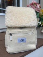 Ugg Australia Suede Shearling Mini Drawstring Backpack  (220