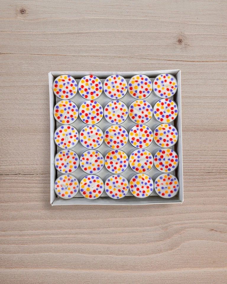 Vela de luz de té pintada a mano hecha a mano regalo paquete a granel cera de abejas candelabro sin perfume Foto 4 de 4