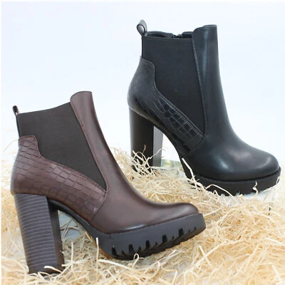 Stivali Donna Scarpe Stivaletti Tacco alto Tronchetti Pitonati C211