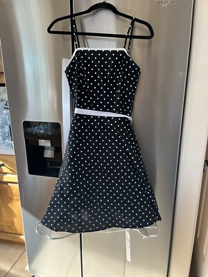 Taboo women's polka dot dress black/white size M