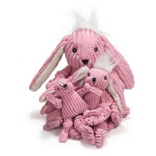HuggleHounds Hundespielzeug Bunny Knottie Pl&uuml;sch Tuffut Technologie 2-fach rosa