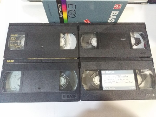LOTE 4 X VHS CINTAS DE VIDEO VIRGENES GRABADAS BASF - PARA REGRABAR ENCIMA