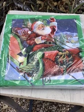 Greenbrier International Made USA 20 Suzanne Cruise Napkins Santa Visit NEW 6.5”