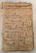 ANTIQUE EARLY 19TH CENTURY MATH MATHEMATIC ARITHMATIC MANUSCRIPT WORK BOOK 1801
