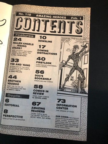 Fantagraphics AMAZING HEROES #110 (1987) - Fallen Agels - Picture 2 of 2