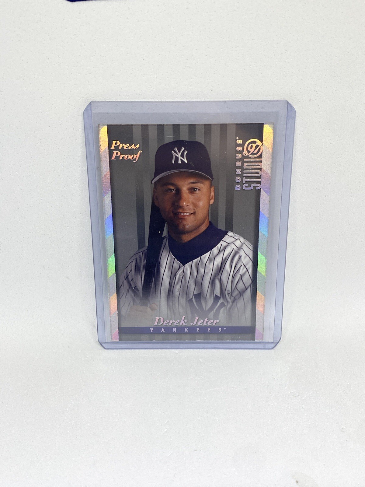 Derek Jeter 1997 Donruss Studio Silver Press Proof /1500 | #91 Yankees