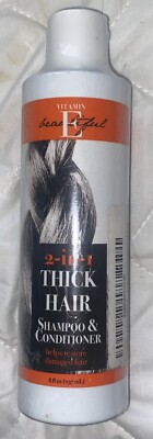 VITAMIN E BEAUTIFUL 2 IN 1 THICK HAIR  Restore Shampoo & Conditioner 8oz SEALED