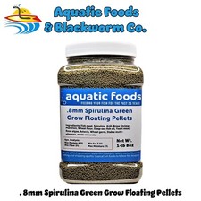 0.8mm Spirulina Green Grow Floating Pellets for Baby Koi, Pond Fish. JAR