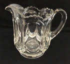 Galloway Glass Creamer 4" Sawtooth Edge Mirror Plate Pattern Antique Vintage