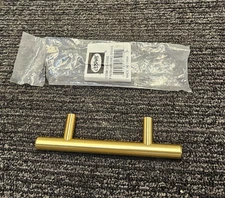 (QTY 25) Cosmas 305-030BB Brushed Brass Cabinet Euro Style Bar Handle Pull