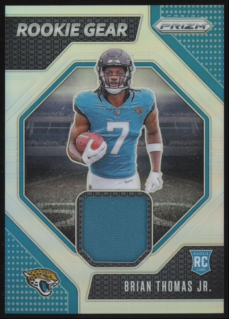Brian Thomas Jr. Rookie #RG-BTJ 2024 Panini Prizm Rookie Gear Silver Prizm Patch