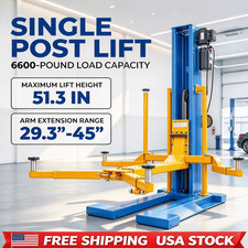 6600lbs Single Post Car Lift 70.9 Rise 220v Portable Garage Auto Repair Hoist 6600lbs Single Post Car Lift 70.9 Rise 220v Portable Garage Auto Repair Hoist