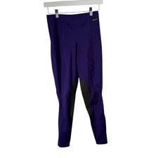 Kerrits Fleece Knee Patch Riding Tight Breeches Purple Equestrian Womens Med