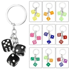 Lucky Dice Keychain with 3 Dice Charms – Fun Novelty Gift for Gamers & Cars
