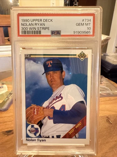 1990 Upper Deck - Nolan Ryan #734 300th Win Banner on Front