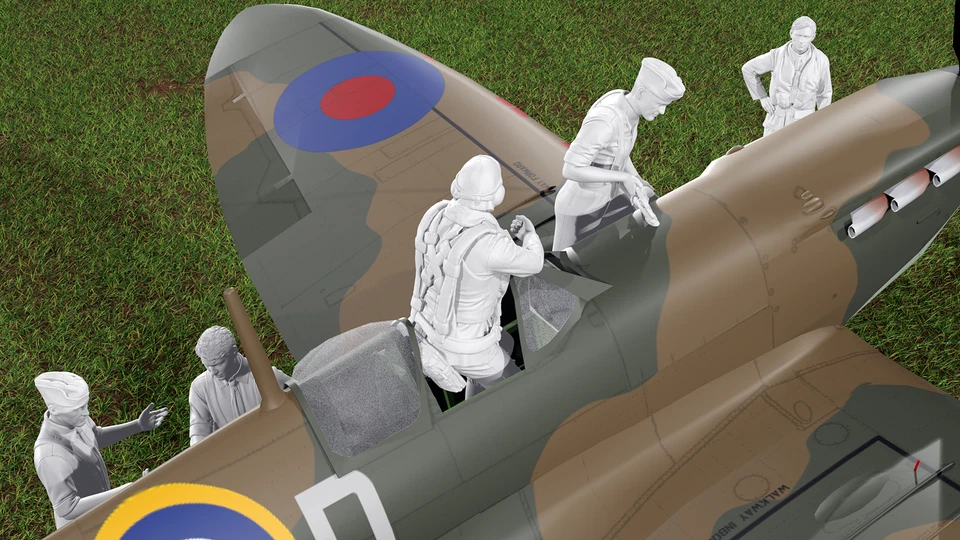 WWII RAF Battle of Britain - Spitfire Pilot - Ground Crew - 5 Figure Set - Image 4 of 4