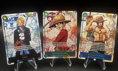 #ad Luffy Ace Sabo Alt Art SEC OP13 118 119 120 Full Set One Piece TCG Clean ENG 🔥 $325.00