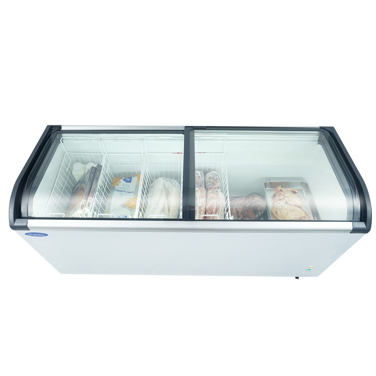 71" Commercial Ice Cream Freezer Glass Top Chest Freezer Display Case 19 Cu.Ft