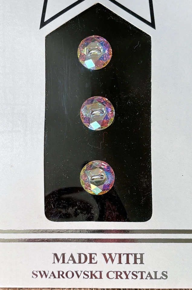 Vintage Pure Allure Swarovski Crystal Innovations Round Buttons Shimmery Glam - Image 2 of 4