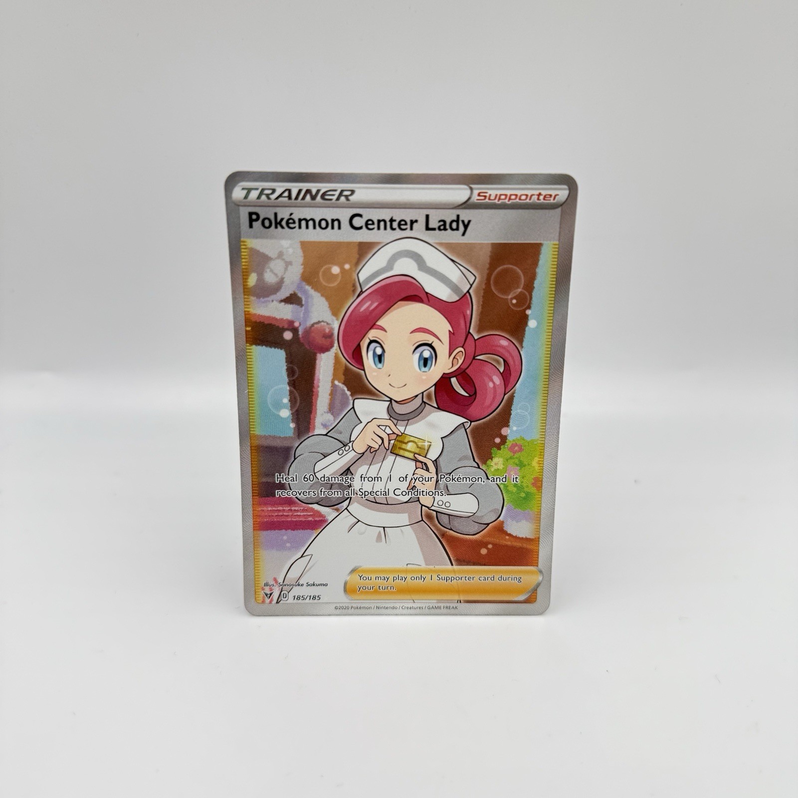 Pokemon Center Lady (Full Art) 185/185 Swsh04: Vivid Voltage Holo NM