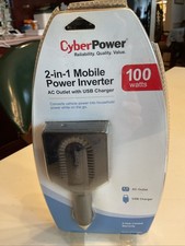 NEW Cyber Power 100 Watt CPS100BU 2 In 1 Mobile Power Inverter with USB SEALED