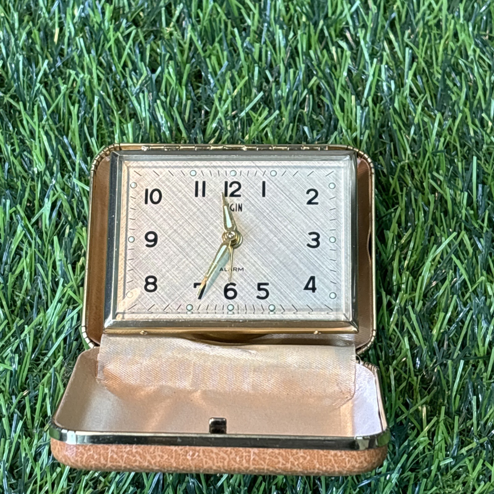 Vintage Wind Up Folding Travel Alarm Clock Vanity Coquette Working