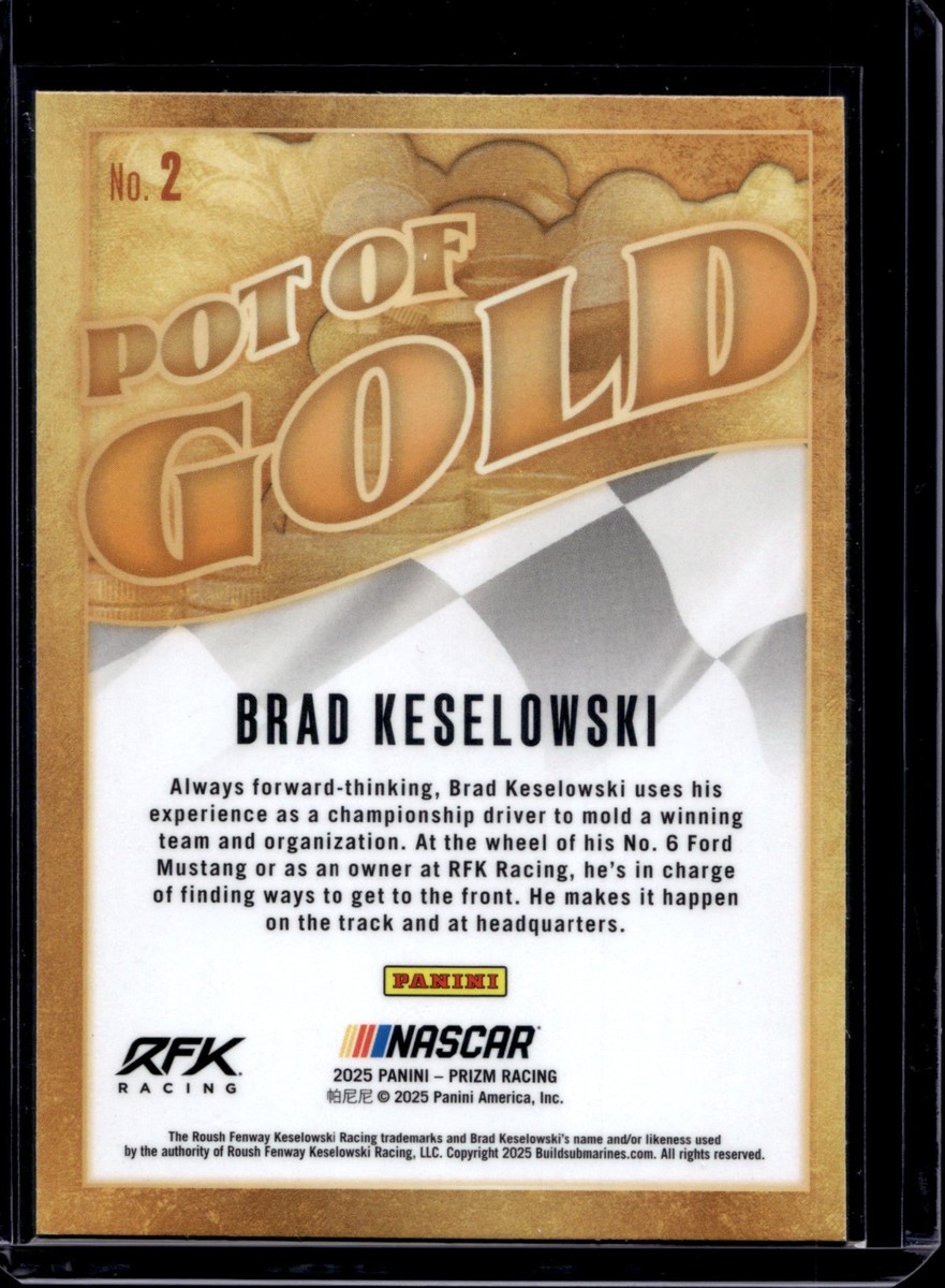 2025 Panini Prizm NASCAR Racing Pot of Gold Insert #2 Brad